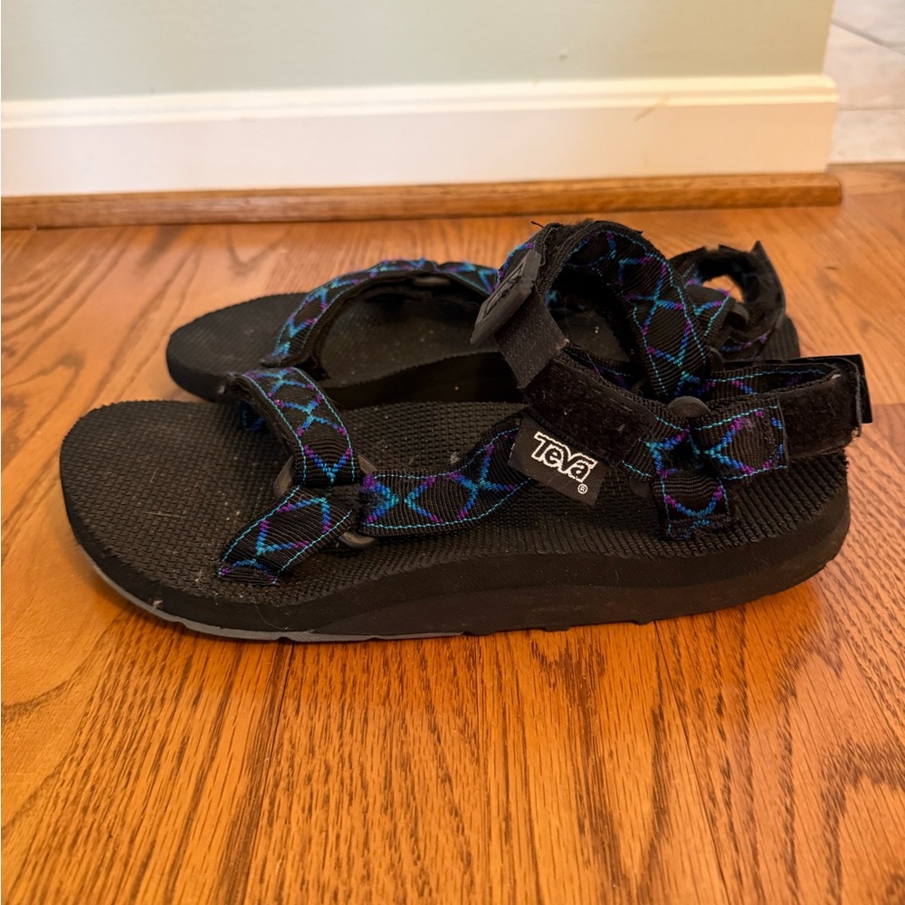 Teva Black and Blue Sport Sandals with Adjustable Straps